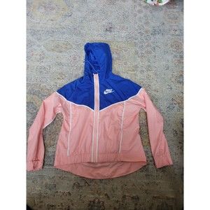 Womans blue and pink long sleeve windbreaker